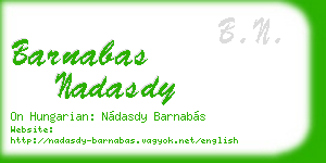 barnabas nadasdy business card