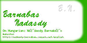 barnabas nadasdy business card